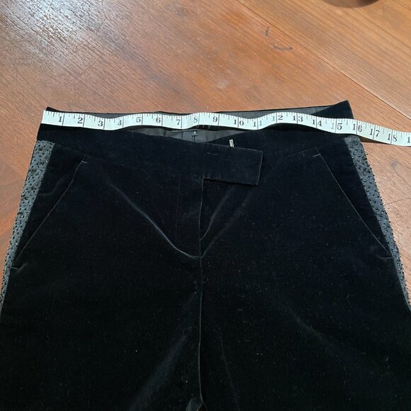 Theory Black Velvet and Beaded Flare Bottom pants size 8 - Picture 6 of 10
